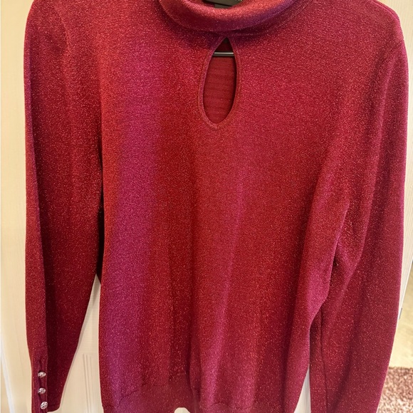 Lane Bryant Shimmering Red Cowl Neck Sweater - Picture 1 of 2